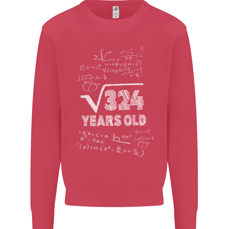 18th Birthday 18 Year Old Geek Funny Maths Mens Sweatshirt Jumper Heliconia