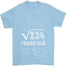 18th Birthday 18 Year Old Geek Funny Maths Mens T-Shirt 100% Cotton Light Blue