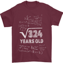 18th Birthday 18 Year Old Geek Funny Maths Mens T-Shirt 100% Cotton Maroon