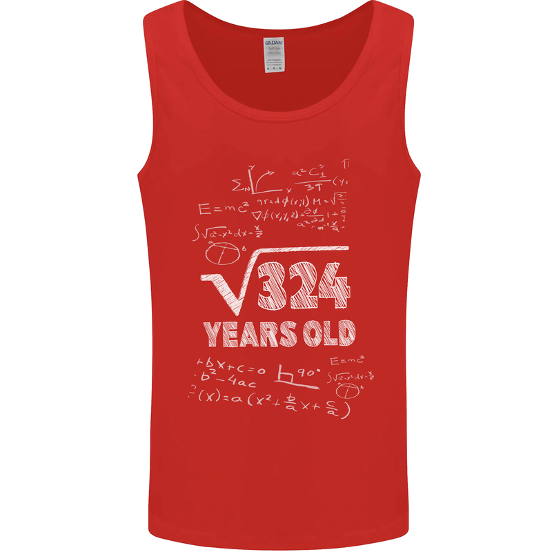 18th Birthday 18 Year Old Geek Funny Maths Mens Vest Tank Top Red
