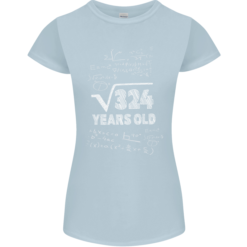 18th Birthday 18 Year Old Geek Funny Maths Womens Petite Cut T-Shirt Light Blue