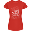 18th Birthday 18 Year Old Geek Funny Maths Womens Petite Cut T-Shirt Red