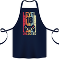 18th Birthday 18 Year Old Level Up Gamming Cotton Apron 100% Organic Navy Blue