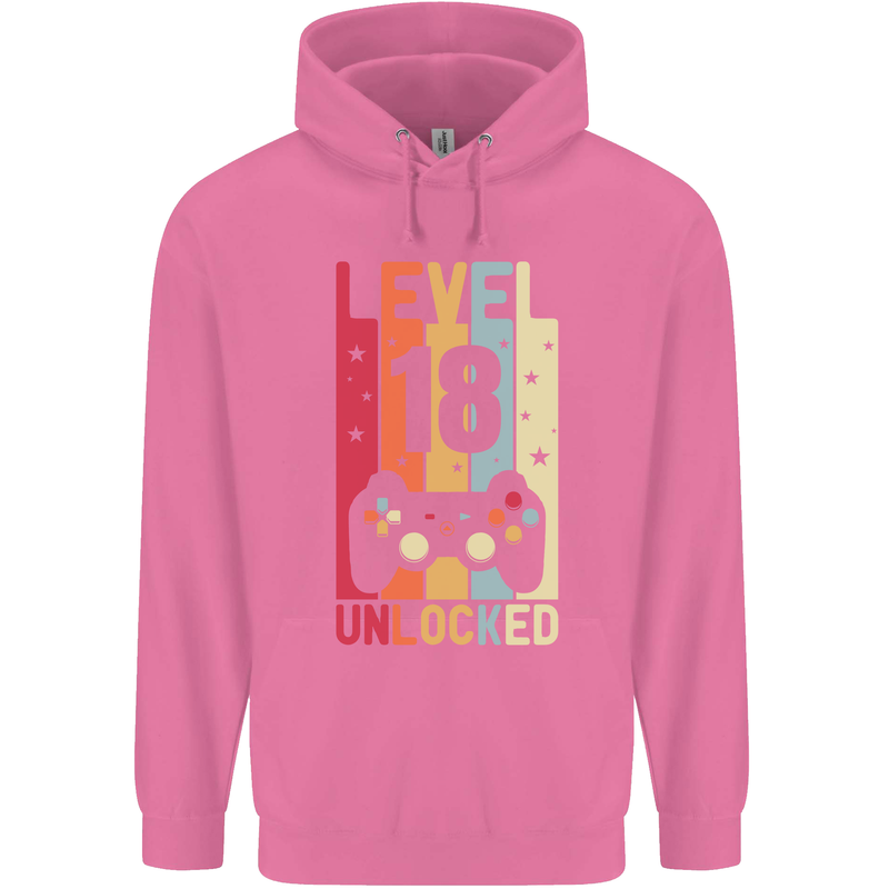 18th Birthday 18 Year Old Level Up Gamming Mens 80% Cotton Hoodie Azelea