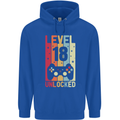 18th Birthday 18 Year Old Level Up Gamming Mens 80% Cotton Hoodie Royal Blue