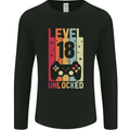 18th Birthday 18 Year Old Level Up Gamming Mens Long Sleeve T-Shirt Black