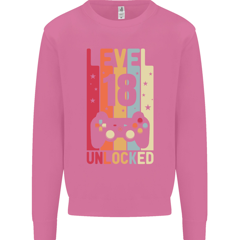 18th Birthday 18 Year Old Level Up Gamming Mens Sweatshirt Jumper Azalea