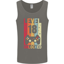 18th Birthday 18 Year Old Level Up Gamming Mens Vest Tank Top Charcoal