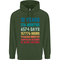 18th Birthday 18 Year Old Mens 80% Cotton Hoodie Forest Green