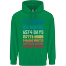 18th Birthday 18 Year Old Mens 80% Cotton Hoodie Irish Green