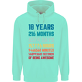 18th Birthday 18 Year Old Mens 80% Cotton Hoodie Peppermint