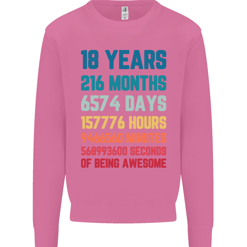 18th Birthday 18 Year Old Mens Sweatshirt Jumper Azalea
