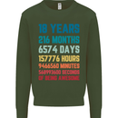 18th Birthday 18 Year Old Mens Sweatshirt Jumper Forest Green