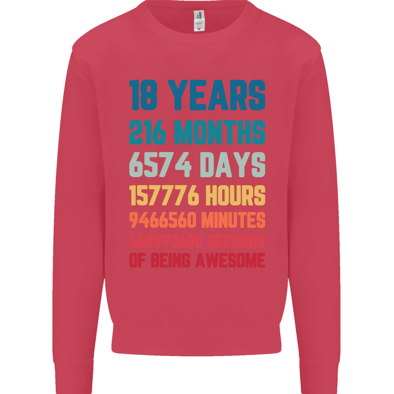 18th Birthday 18 Year Old Mens Sweatshirt Jumper Heliconia