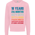 18th Birthday 18 Year Old Mens Sweatshirt Jumper Light Pink