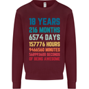 18th Birthday 18 Year Old Mens Sweatshirt Jumper Maroon