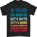 18th Birthday 18 Year Old Mens T-Shirt 100% Cotton Black