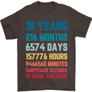 18th Birthday 18 Year Old Mens T-Shirt 100% Cotton Dark Chocolate