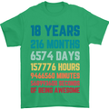 18th Birthday 18 Year Old Mens T-Shirt 100% Cotton Irish Green