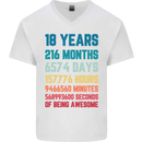 18th Birthday 18 Year Old Mens V-Neck Cotton T-Shirt White