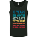 18th Birthday 18 Year Old Mens Vest Tank Top Black