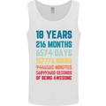 18th Birthday 18 Year Old Mens Vest Tank Top White