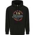 18th Birthday 80 Year Old Awesome Looks Like Mens 80% Cotton Hoodie Black