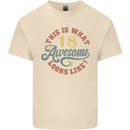 18th Birthday 80 Year Old Awesome Looks Like Mens Cotton T-Shirt Tee Top Natural