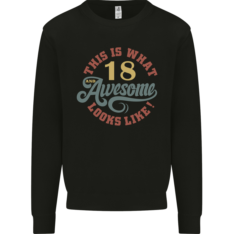 18th Birthday 80 Year Old Awesome Looks Like Mens Sweatshirt Jumper Black