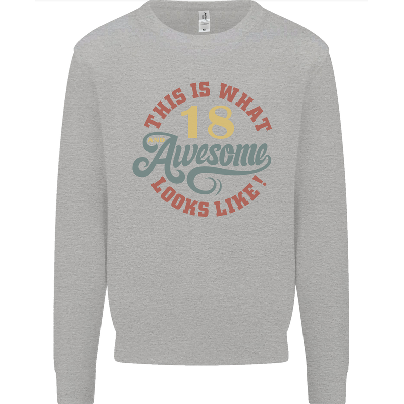 18th Birthday 80 Year Old Awesome Looks Like Mens Sweatshirt Jumper Sports Grey