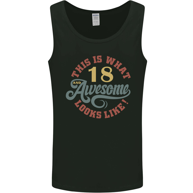 18th Birthday 80 Year Old Awesome Looks Like Mens Vest Tank Top Black