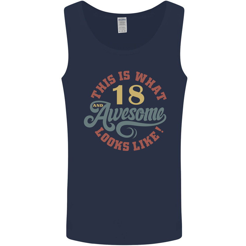 18th Birthday 80 Year Old Awesome Looks Like Mens Vest Tank Top Navy Blue