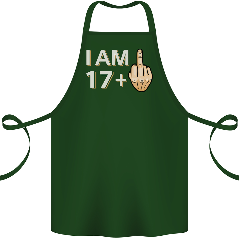 18th Birthday Funny Offensive 18 Year Old Cotton Apron 100% Organic Forest Green