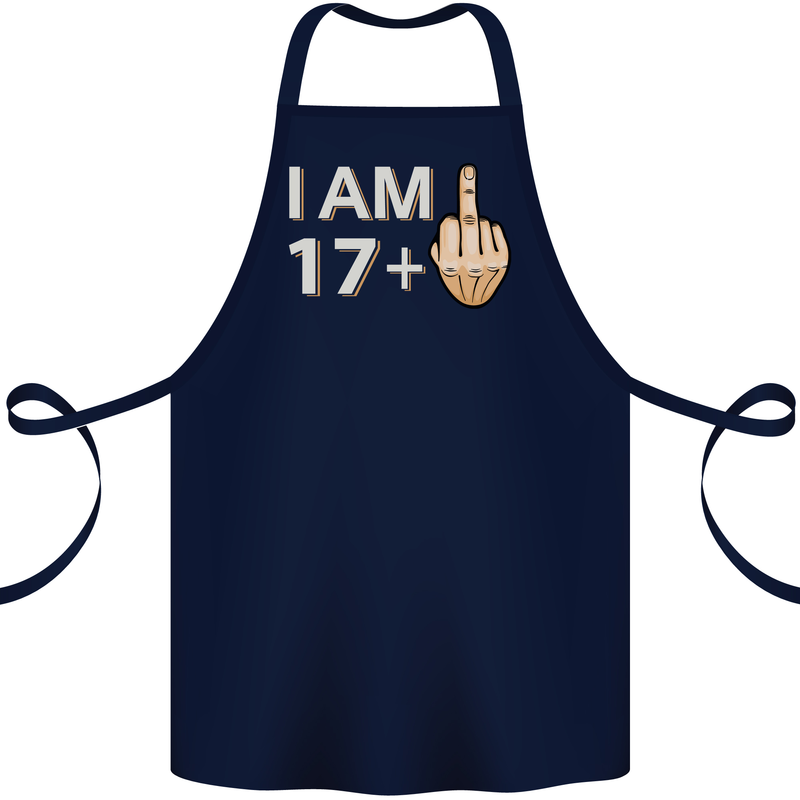 18th Birthday Funny Offensive 18 Year Old Cotton Apron 100% Organic Navy Blue