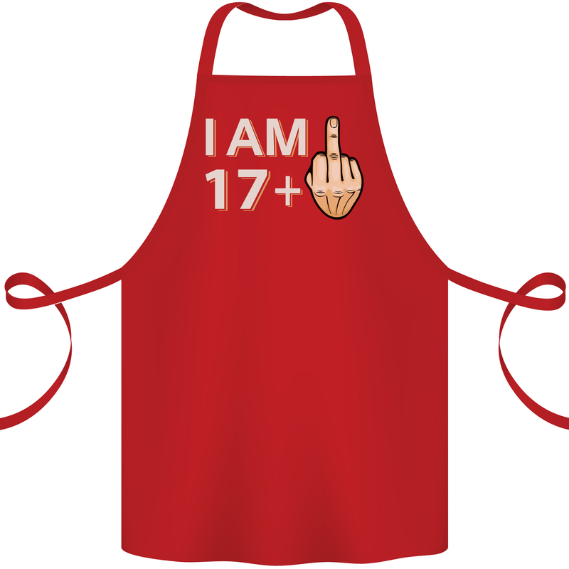 18th Birthday Funny Offensive 18 Year Old Cotton Apron 100% Organic Red