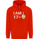 18th Birthday Funny Offensive 18 Year Old Mens 80% Cotton Hoodie Bright Red