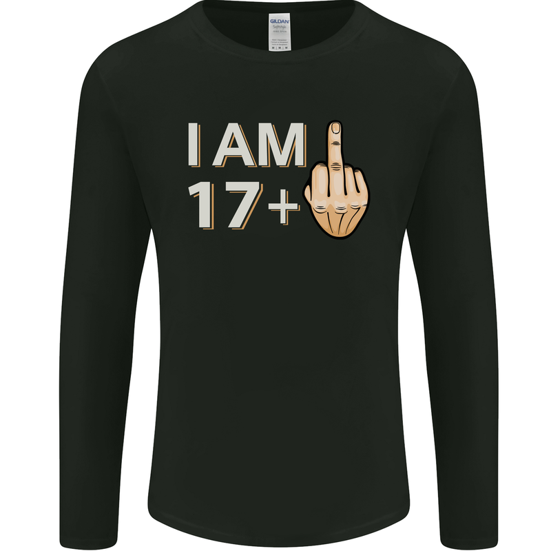 18th Birthday Funny Offensive 18 Year Old Mens Long Sleeve T-Shirt Black