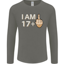 18th Birthday Funny Offensive 18 Year Old Mens Long Sleeve T-Shirt Charcoal