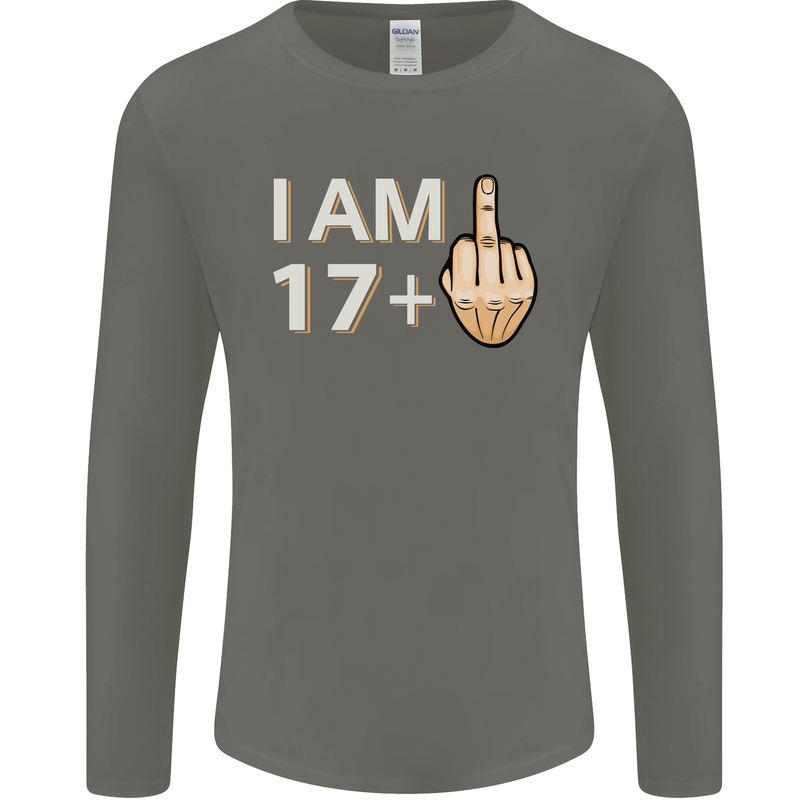 18th Birthday Funny Offensive 18 Year Old Mens Long Sleeve T-Shirt Charcoal