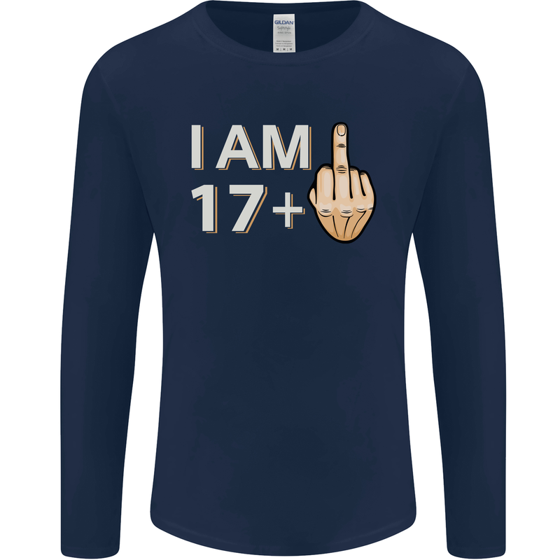 18th Birthday Funny Offensive 18 Year Old Mens Long Sleeve T-Shirt Navy Blue
