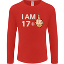 18th Birthday Funny Offensive 18 Year Old Mens Long Sleeve T-Shirt Red