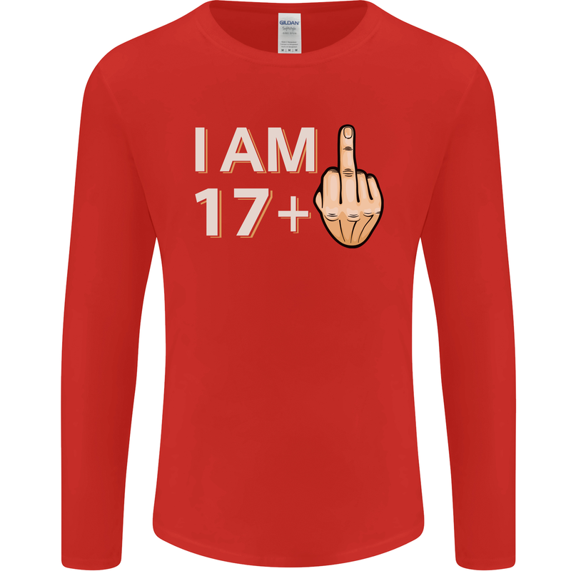18th Birthday Funny Offensive 18 Year Old Mens Long Sleeve T-Shirt Red
