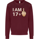 18th Birthday Funny Offensive 18 Year Old Mens Sweatshirt Jumper Maroon