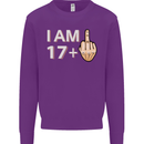 18th Birthday Funny Offensive 18 Year Old Mens Sweatshirt Jumper Purple