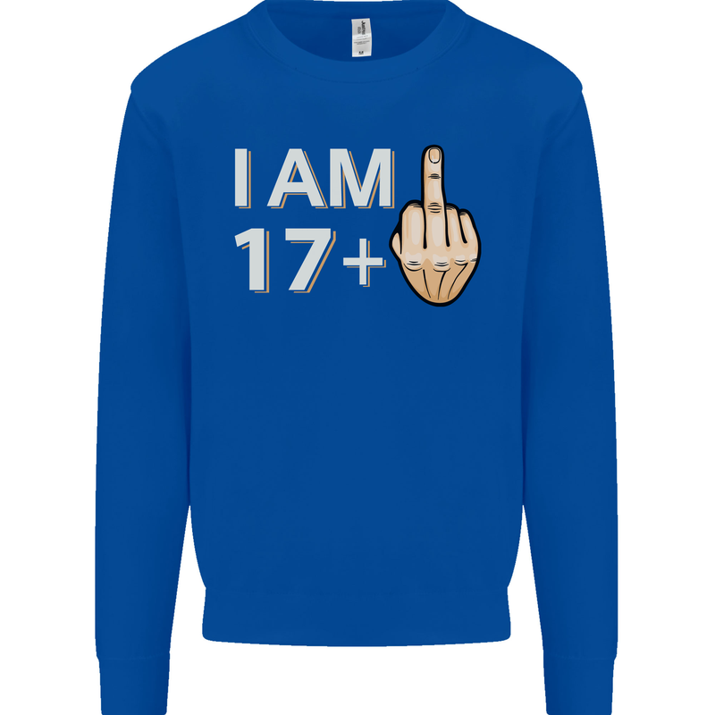 18th Birthday Funny Offensive 18 Year Old Mens Sweatshirt Jumper Royal Blue