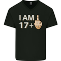 18th Birthday Funny Offensive 18 Year Old Mens V-Neck Cotton T-Shirt Black