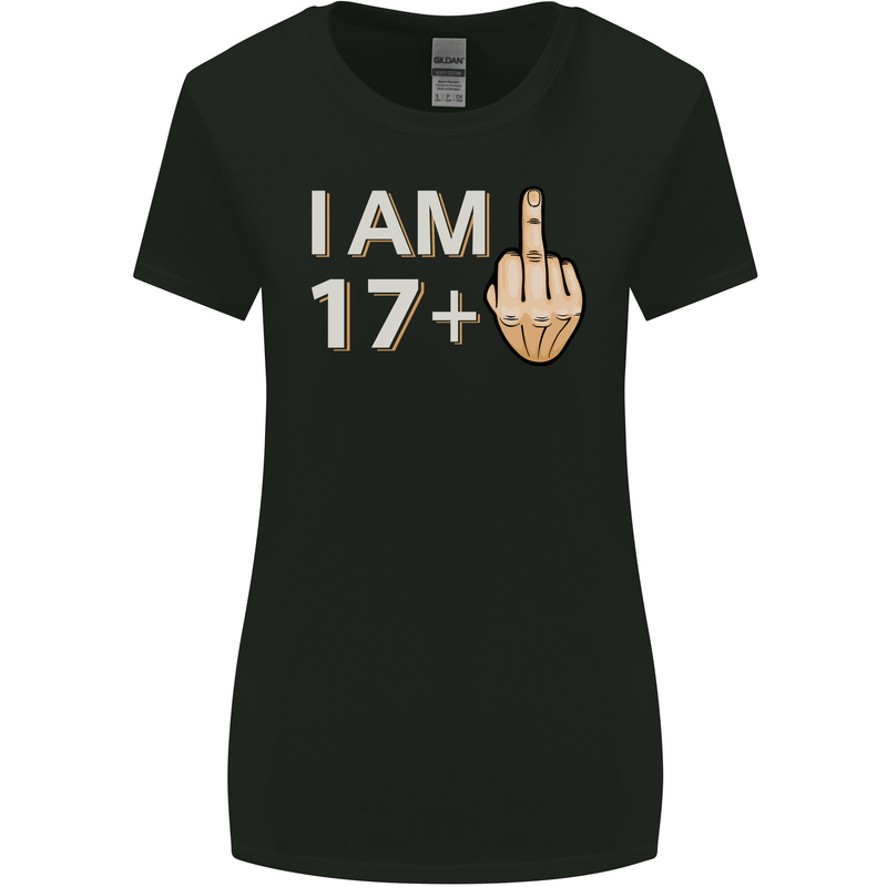 18th Birthday Funny Offensive 18 Year Old Womens Wider Cut T-Shirt Black