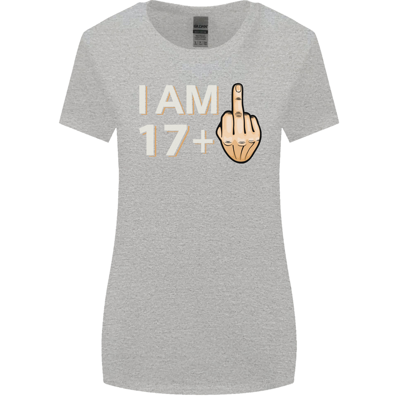 18th Birthday Funny Offensive 18 Year Old Womens Wider Cut T-Shirt Sports Grey