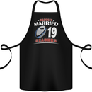 19 Year Wedding Anniversary 19th Rugby Cotton Apron 100% Organic Black
