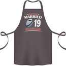 19 Year Wedding Anniversary 19th Rugby Cotton Apron 100% Organic Dark Grey